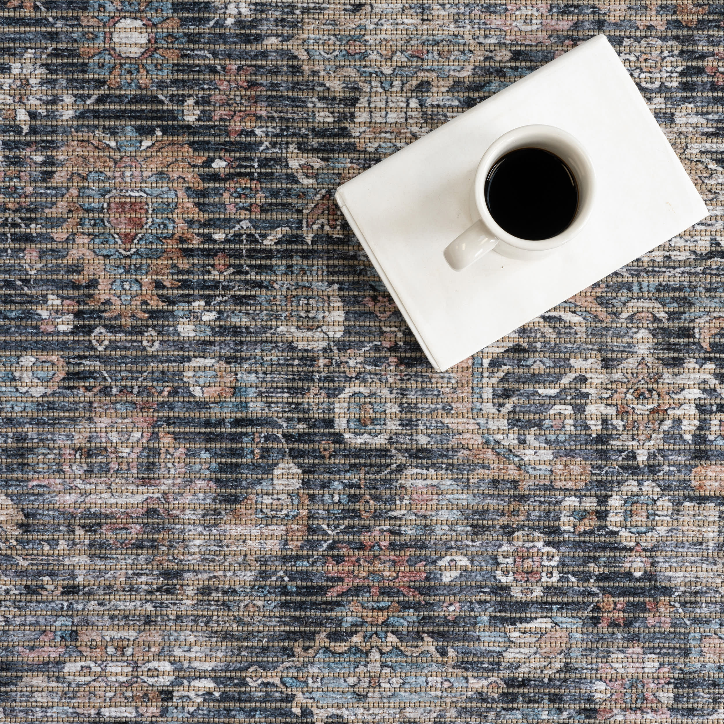 Arleth Medallion Washable Rug - Dark Grey Area Rug for Living Room, Bedroom & Entryway | Stain Resistant & Machine Washable