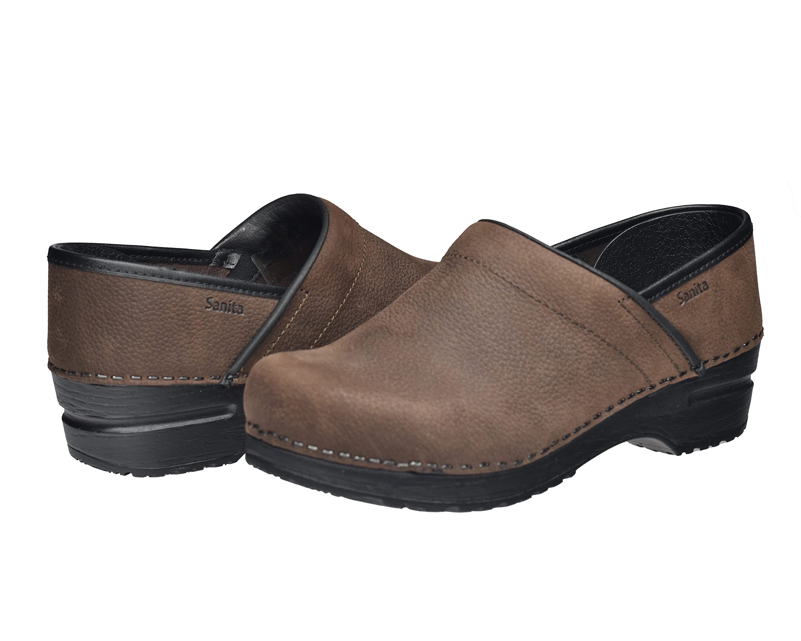 Sanita Women's Professional Oil-Resistant Leather Clogs - Non-Slip Kitchen Shoes for Chefs, Nurses & Healthcare Workers