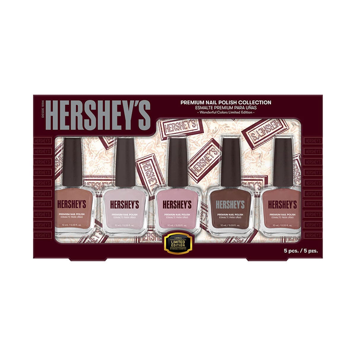 Hershey's Chocolate Scented Nail Polish Set - 5 Colors for Women, Long Lasting & Non-Toxic - Perfect for Parties, Gifts & Everyday Wear