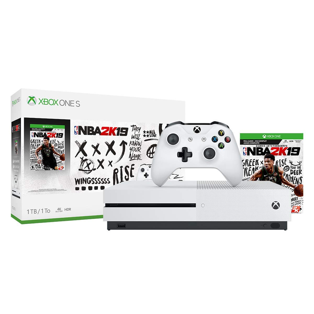 Refurbished Xbox One S 1TB Console with NBA 2K19 Bundle - Certified Renewed Gaming System for Sports Fans & Casual Gamers | Perfect for Living Room Entertainment & Multiplayer Gaming Sessions