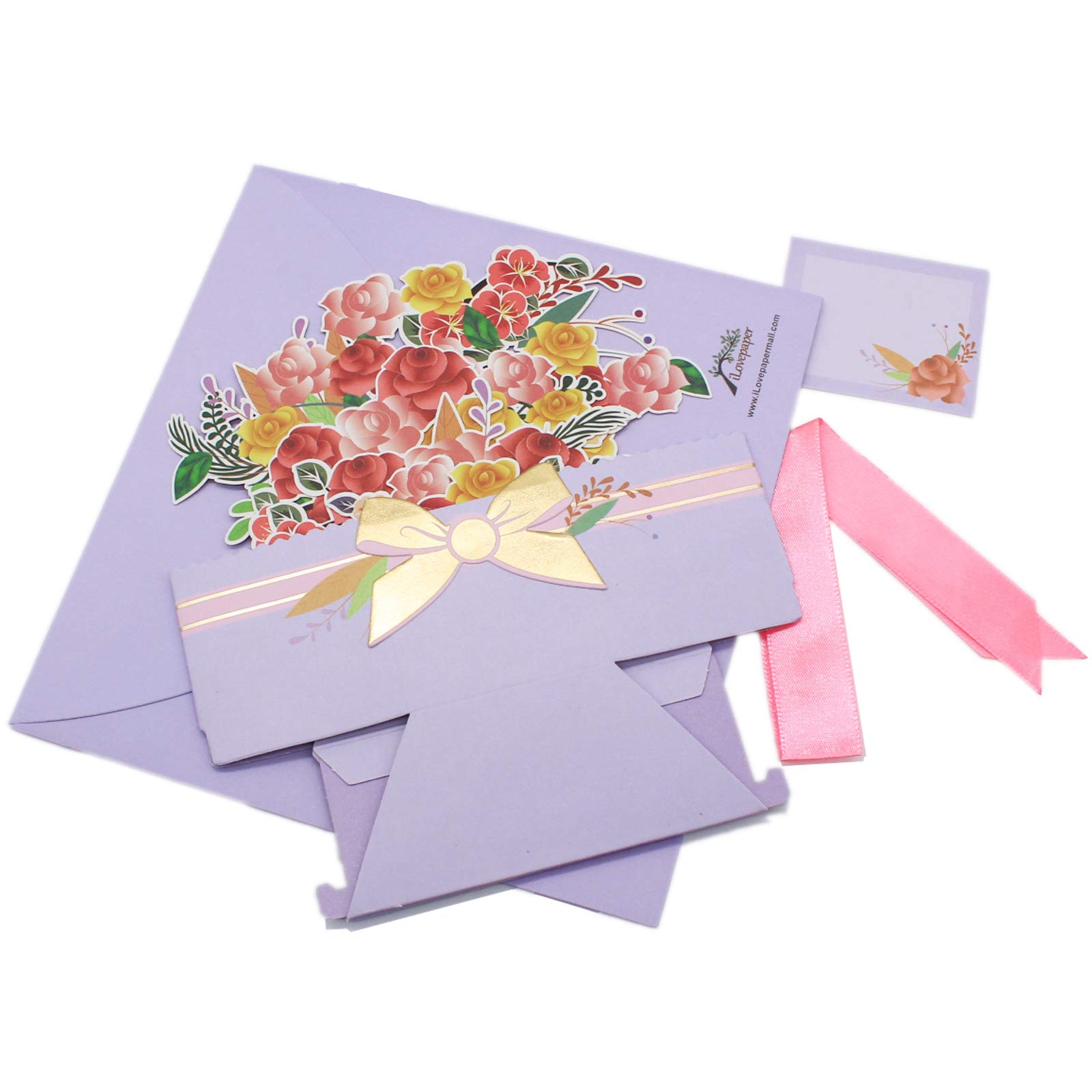 Valentine's Day Pop Up Card | 3D Handmade Birthday Cake Greeting Card | Floral Design for Anniversaries, Weddings & Special Occasions