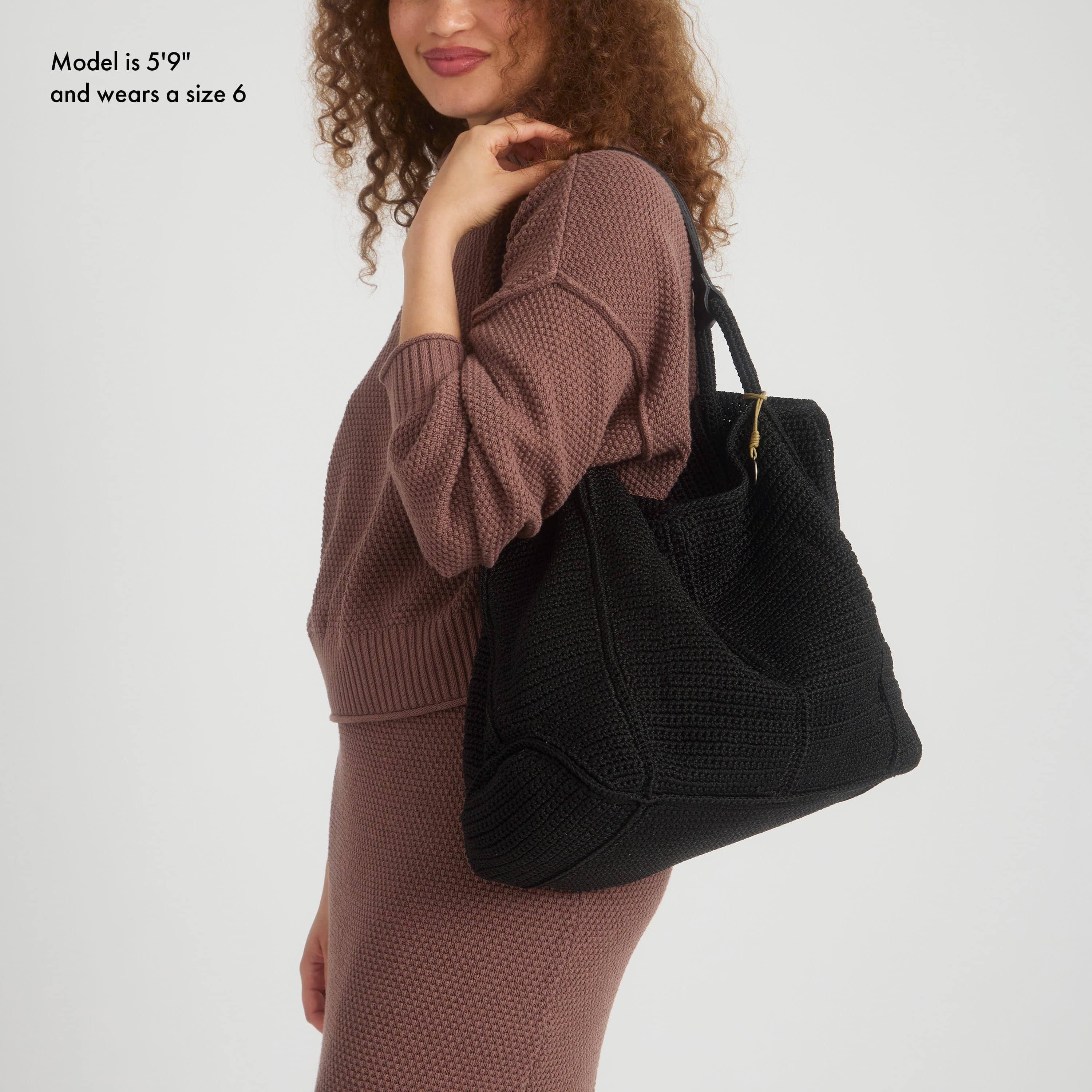 Hand Crochet Los Feliz Large Black Tote Bag - Stylish & Spacious for Beach, Shopping & Everyday Use