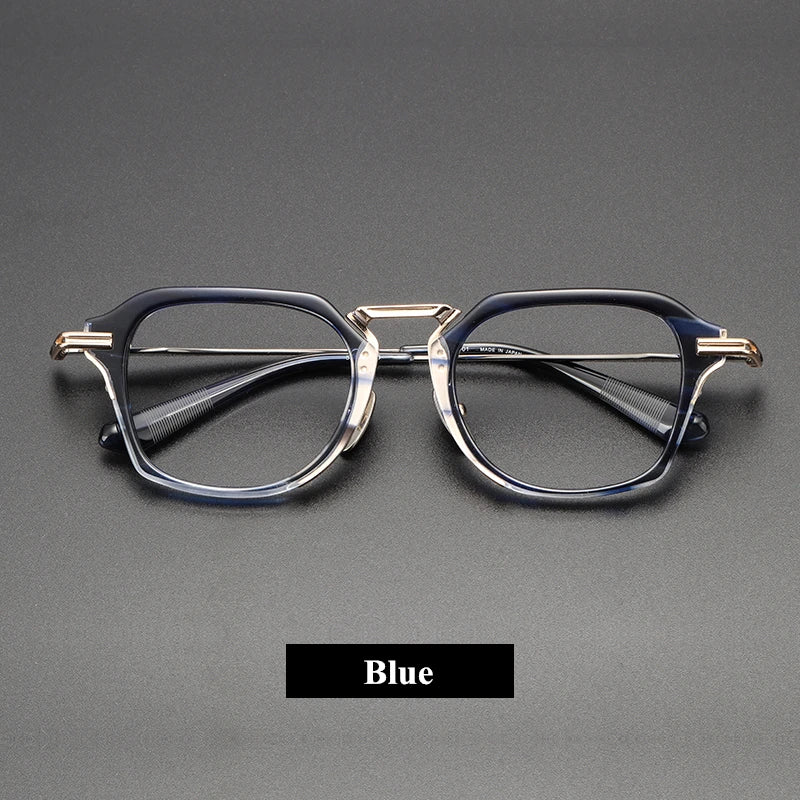 Stylish Unisex Black Titanium Square Eyeglasses D413 - Lightweight Full Rim Frame for Work, Reading & Fashion