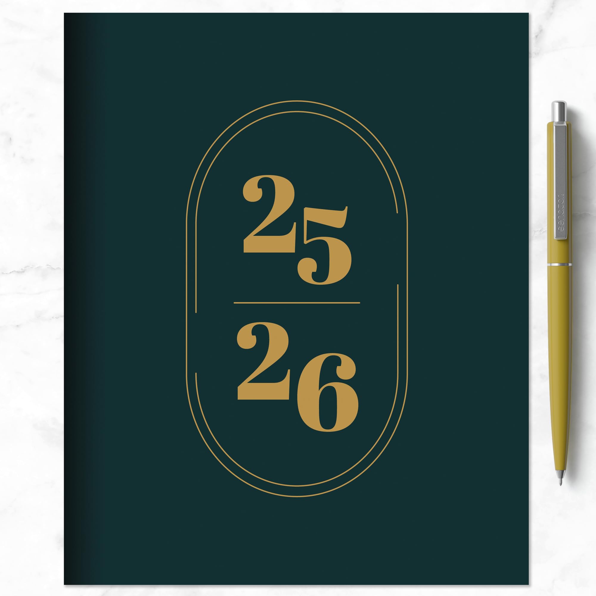 TF Publishing July 2025 - June 2026 Ebony and Ivory Medium Monthly Planner - 12 Month Academic Planner 2025-2026 with 2-Page Spreads, Monthly Calendar Grids & Planning Prompts - 6.5