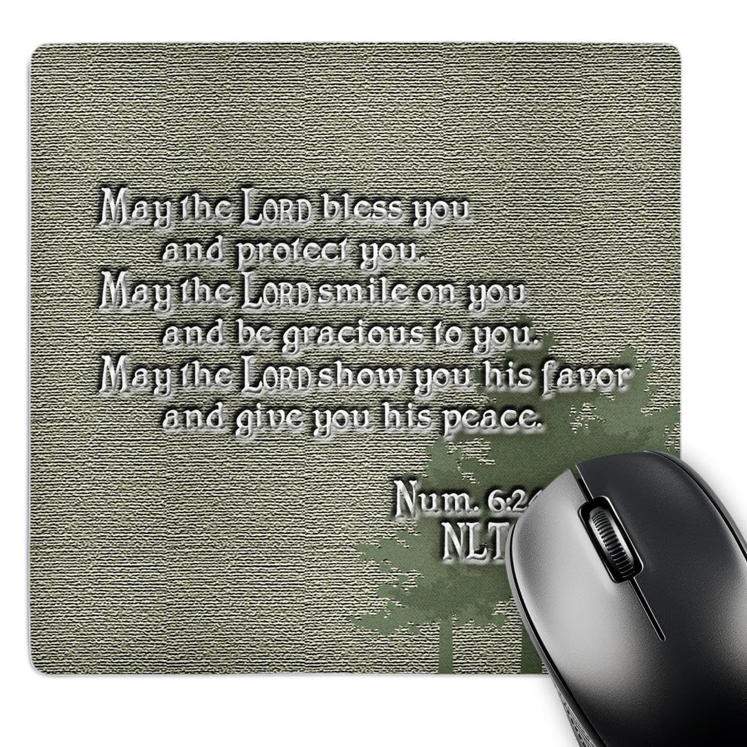 3D Bible Verse Mouse Pad - Aaron's Blessing Numbers 624 26 for Office & Gaming