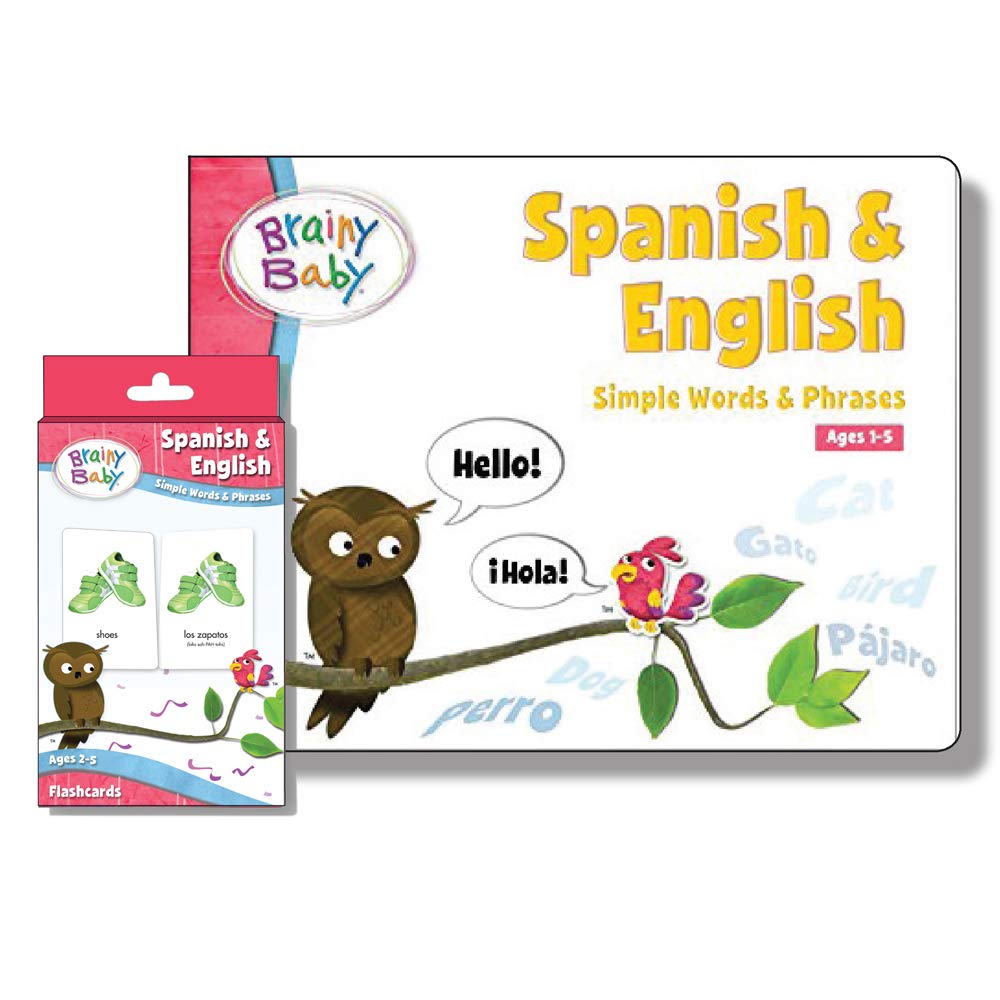 Spanish & English Bilingual Flashcards and Board Book Set - Learn Simple Words & Phrases | Deluxe Edition for Kids, Toddlers & Language Learners | Perfect for Home, Classroom & Travel Learning