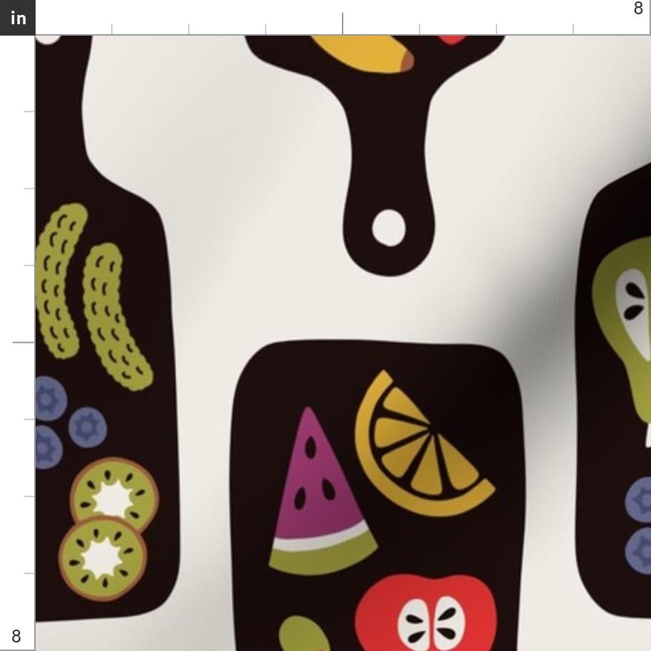 Premium Spoonflower Fabric - Charcuterie Board Food Print on Satin Fabric by The Yard for Sewing, Apparel, Fashion, Blankets & Home Decor | Perfect for DIY Projects, Table Runners, and Kitchen Decor