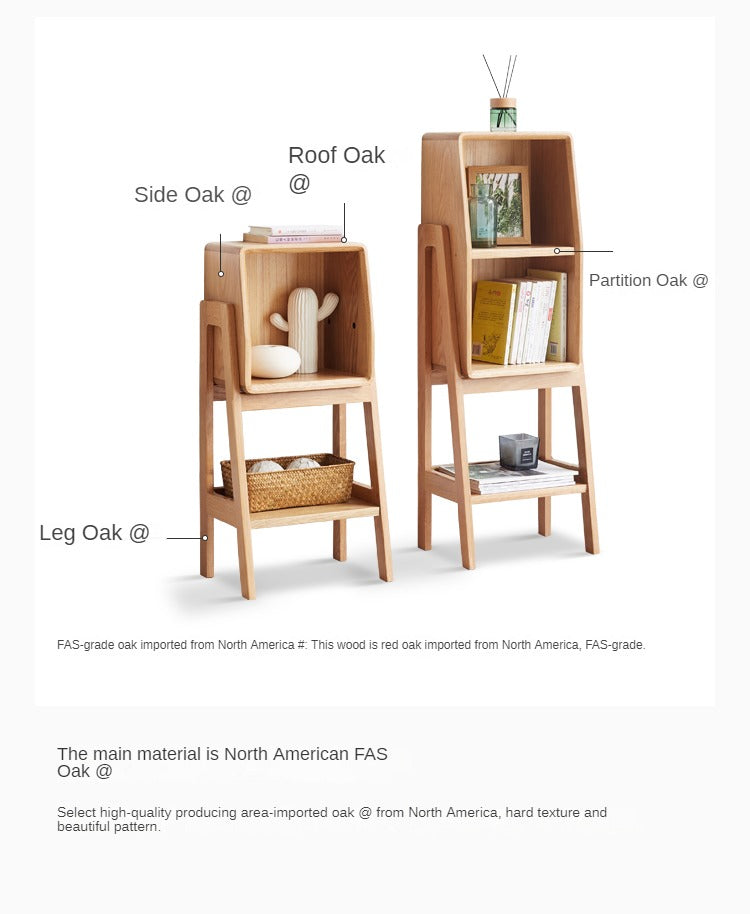 Solid Oak Wood Side Cabinet with Storage - Modern Living Room & Bedroom Furniture for Home Organization & Decor
