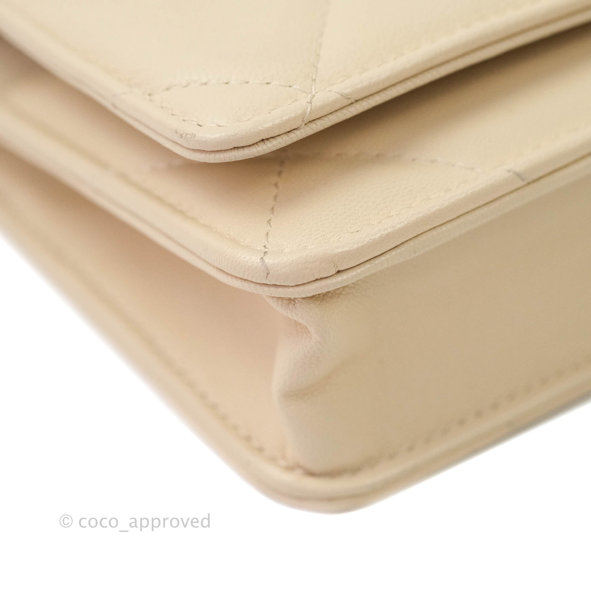 Chanel 19 Quilted Wallet on Chain WOC in Beige Goatskin with Mixed Hardware - Luxury Crossbody Bag for Women, Perfect for Evening Events & Daily Use