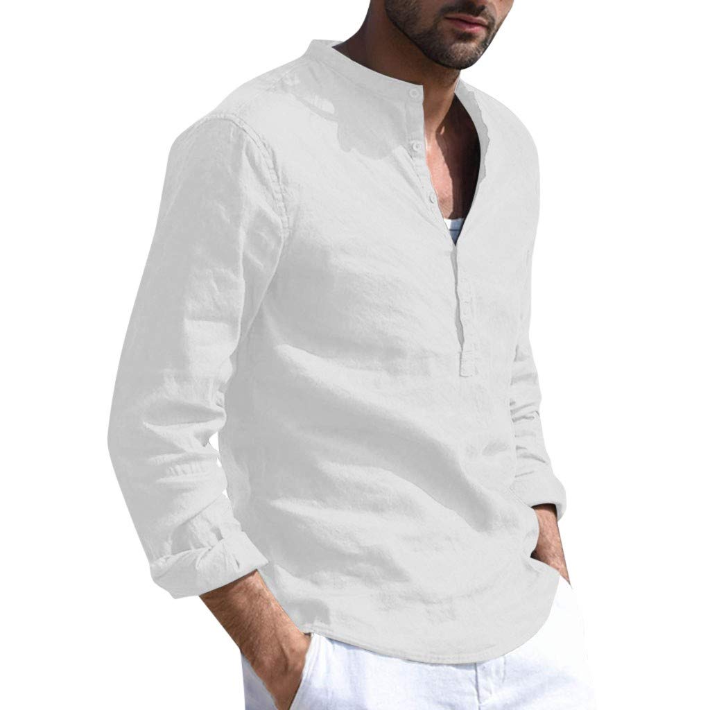 Men's Plus Size Cotton Linen Hooded Shirt - Breathable Long Sleeve Button Down Top for Casual Wear | Loose Fit Dry Comfort Shirt for Outdoor Activities & Street Style Fashion