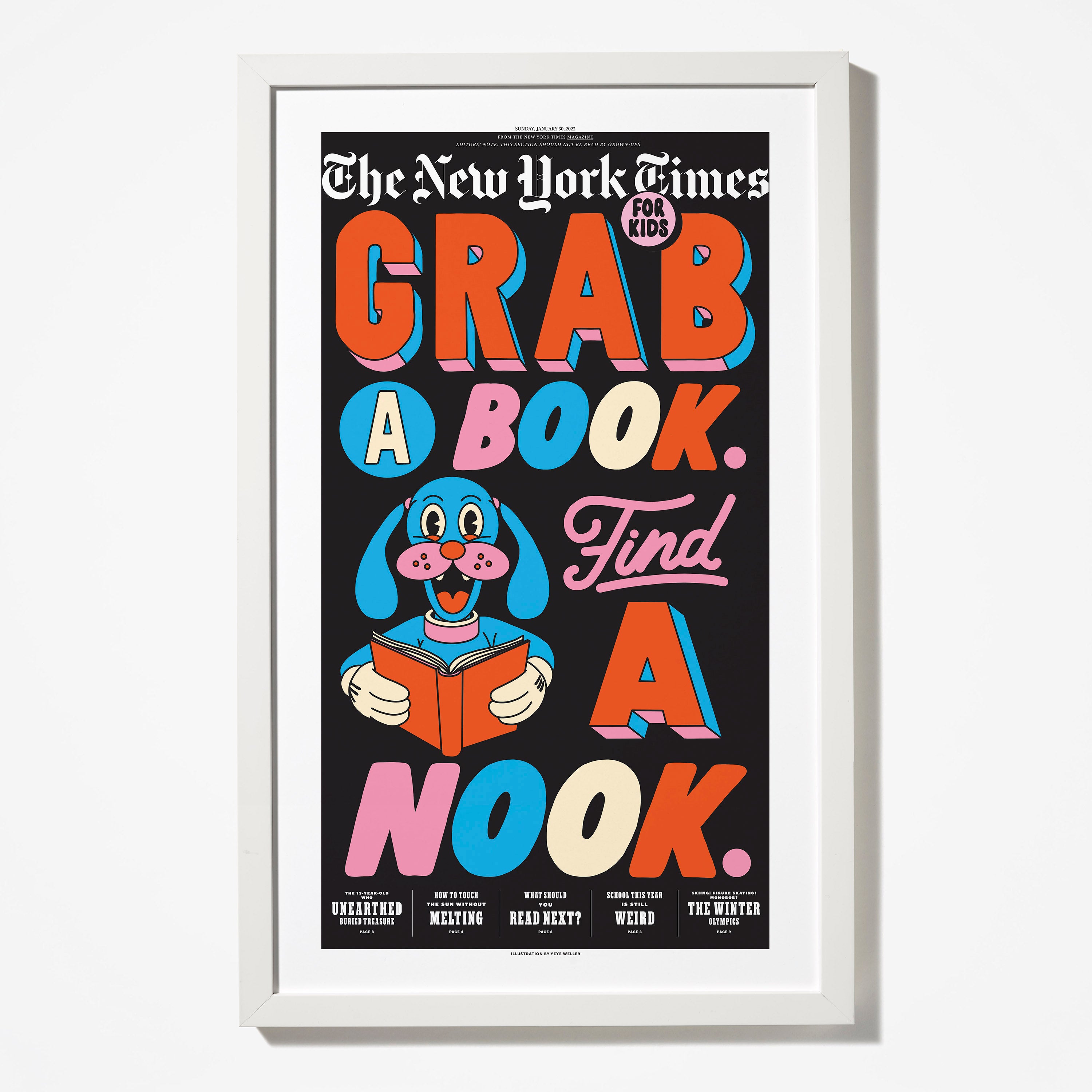 Grab a Book Find a Nook - Inspirational Reading Quote Framed Wall Art Print - Perfect for Home Library, Office Decor & Reading Nook