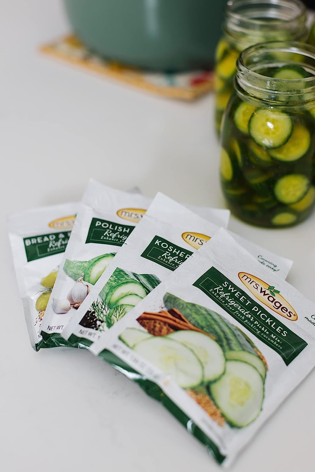 Mrs. Wages Sweet Refrigerator Pickle Seasoning Mix - 2 Pack (1.94oz Each) | Homemade Pickles & Quick Pickling | Perfect for Cucumbers, Carrots & Vegetables