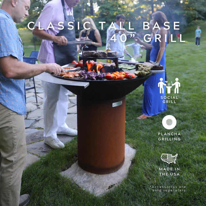 Arteflame Classic 40-Inch Outdoor Grill with Tall Round Base - Perfect for Backyard BBQs, Camping & Patio Cooking