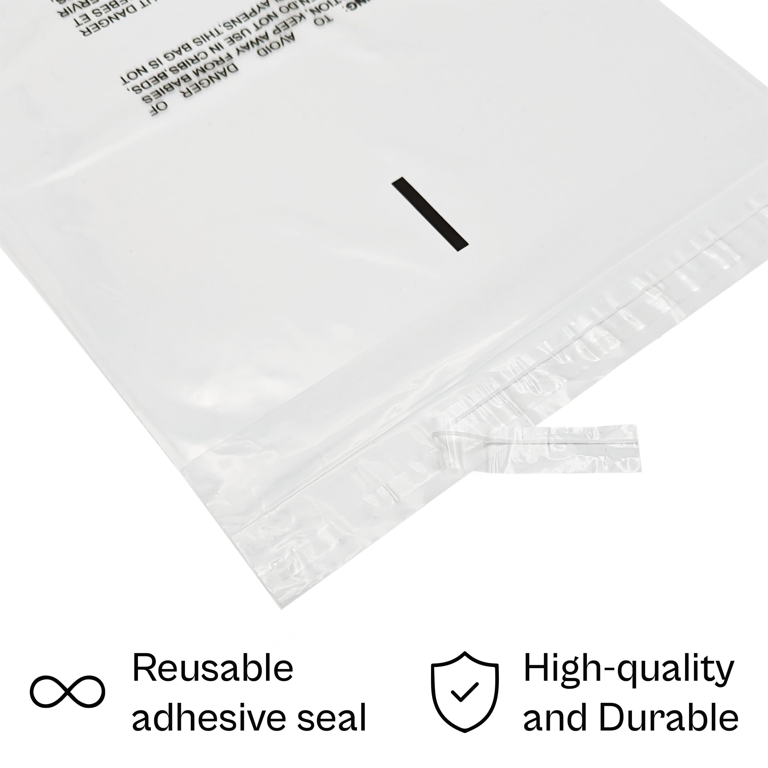 MMBM 14x20 Inch Self Seal Clear Polypropylene Bags - 1000 Count Durable Poly Bags with Suffocation Warning | Perfect for T-Shirt Packaging, Shipping & Retail Storage | Waterproof & Reusable Zip Bags for Clothing, Crafts & Small Business Supplies
