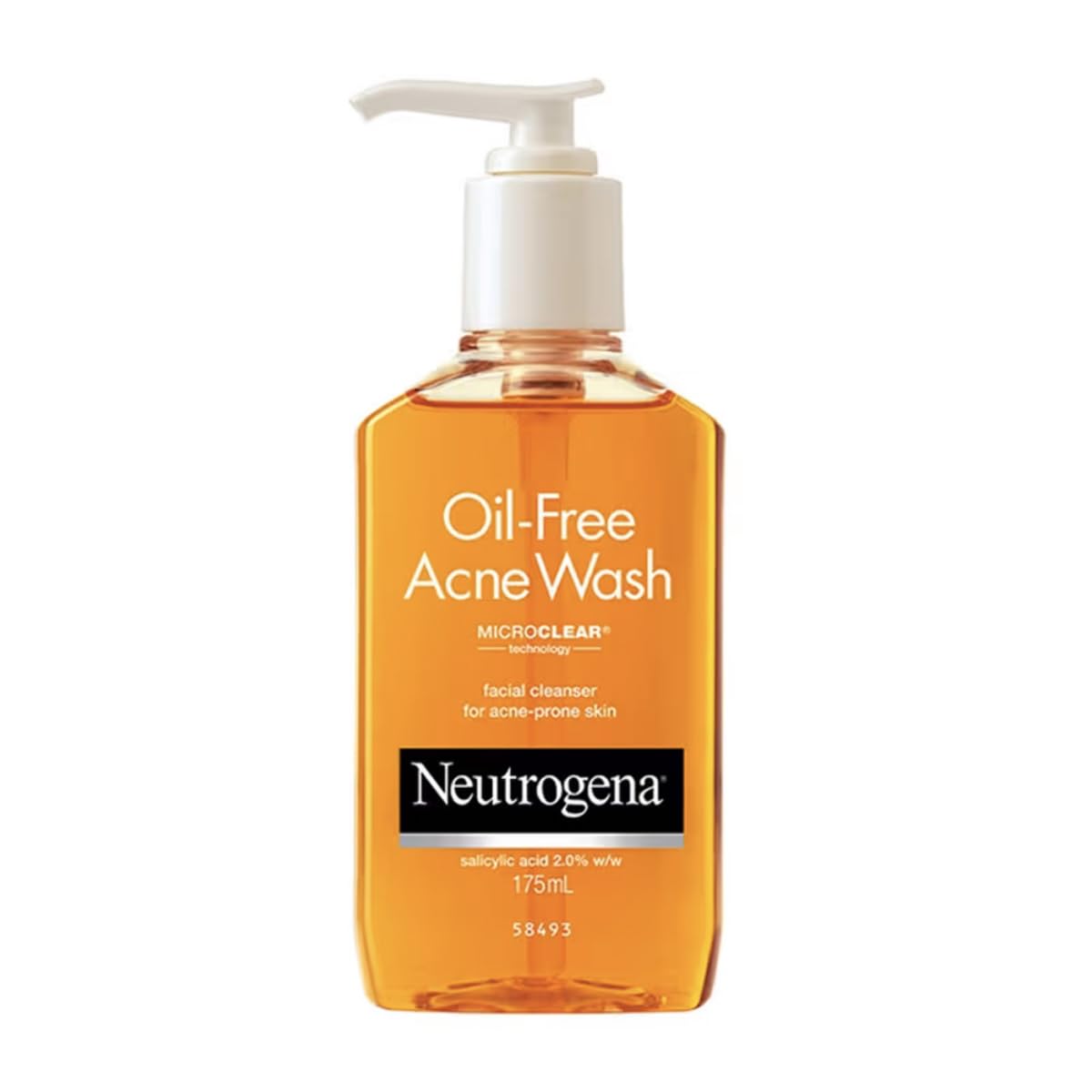 Neutrogena Oil-Free Acne Wash with Salicylic Acid | Deep Cleansing Face Wash for Oily & Acne-Prone Skin | Hydrating, Alcohol-Free, Non-Comedogenic & Dermatologist Tested | 6 fl oz (175ml) | Daily Skincare Routine for Clear, Healthy Skin