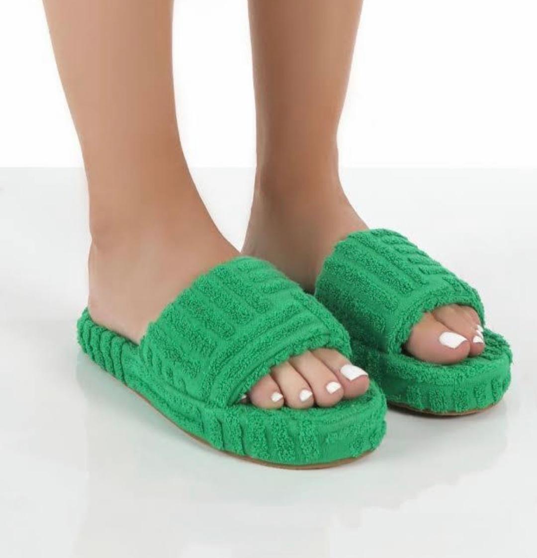 Giavana Women's Comfortable Slides - Soft Green Summer Sandals for Casual Wear, Beach, Pool & Outdoor Activities