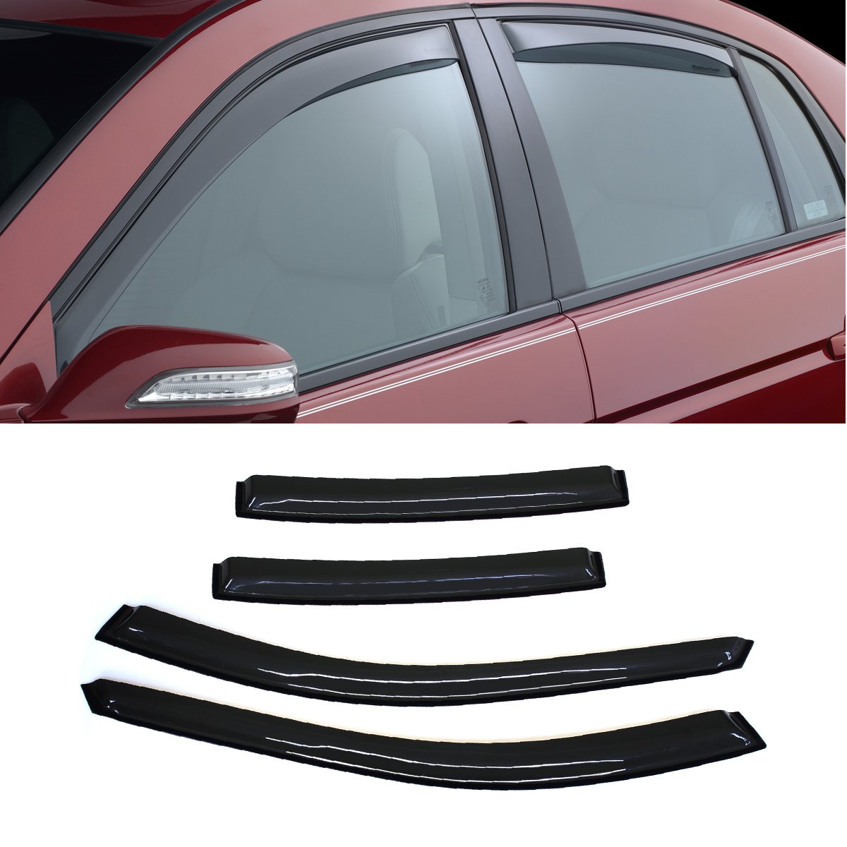 4pcs Side Window Deflectors for 2004-2008 Acura TL - Rain Guards & Sun Visors | Perfect for All-Weather Protection & Driving Comfort