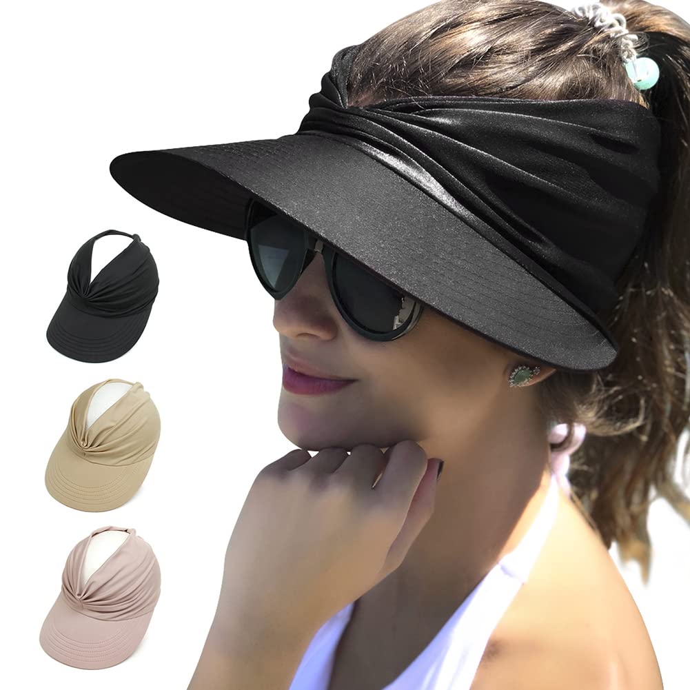 Women's Wide Brim Sun Hat UV Protection Summer Beach Visor - Golf, Outdoor, Travel & Casual Wear Sun Cap for Women