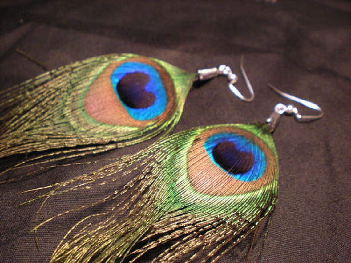 Handmade African Peacock Earrings for Women - Authentic African Jewelry & Fashion Accessories - Perfect for Parties, Weddings & Cultural Events
