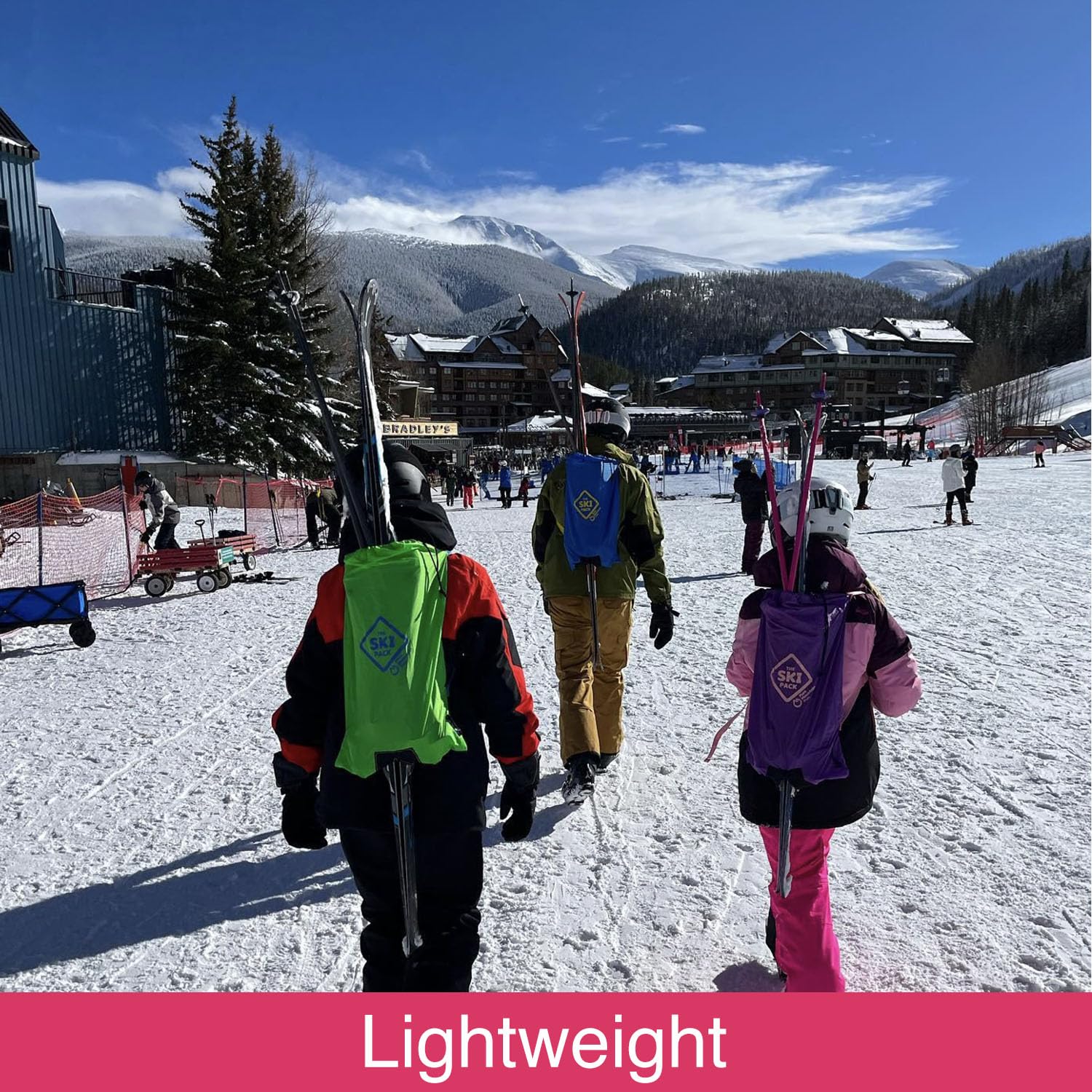 Best Ski Bag Backpack with Adjustable Straps - Lightweight Ski & Pole Carrier for Men, Women & Kids - Perfect for Family Ski Trips & Mountain Travel