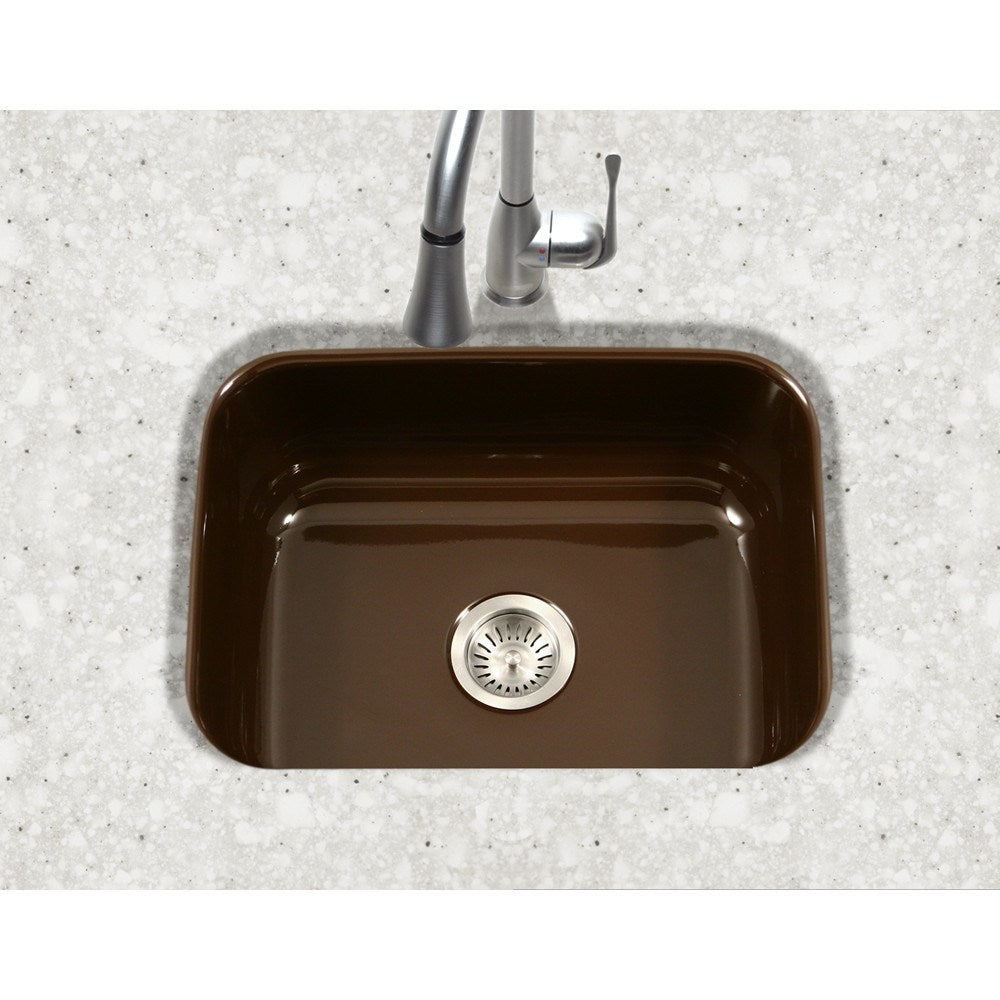 Houzer PCS 2500 Porcelain Enamel Steel Undermount Single Bowl Kitchen Sink - Durable & Stylish for Modern Kitchens, Perfect for Cooking & Dishwashing