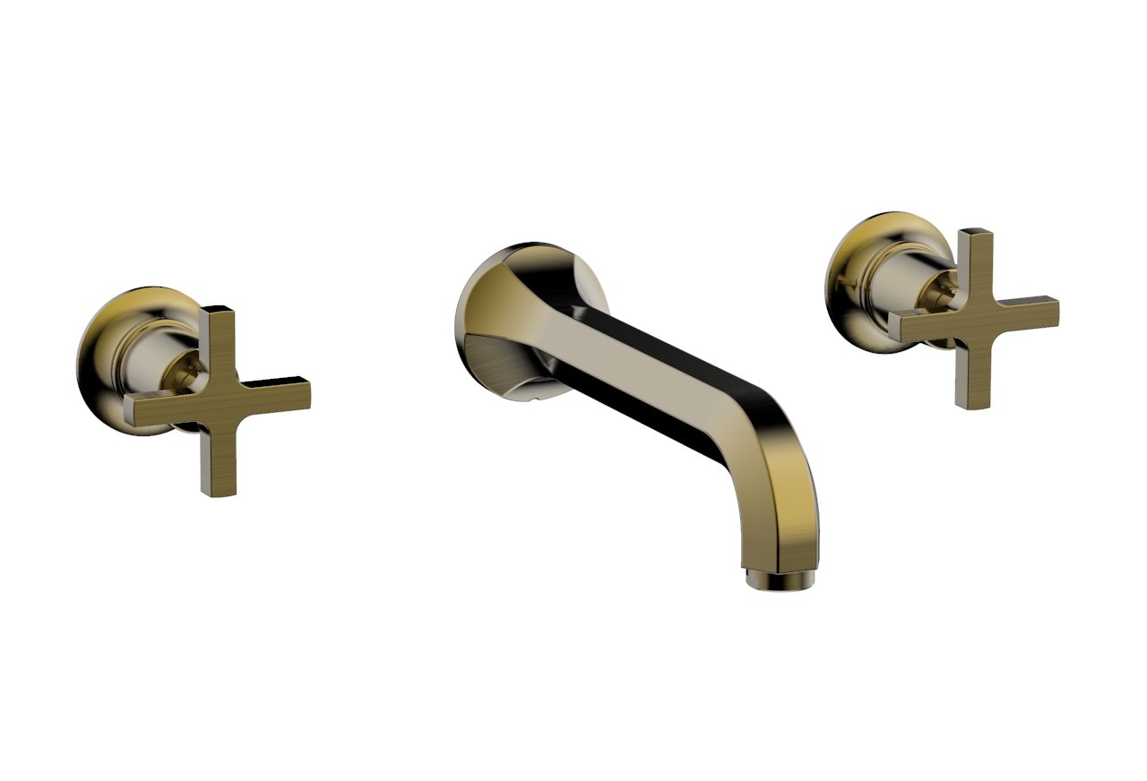 HEX MODERN Wall Tub Faucet Set with Cross Handles - Model 501 56 - Perfect for Bathroom Renovation and Modern Home Decor