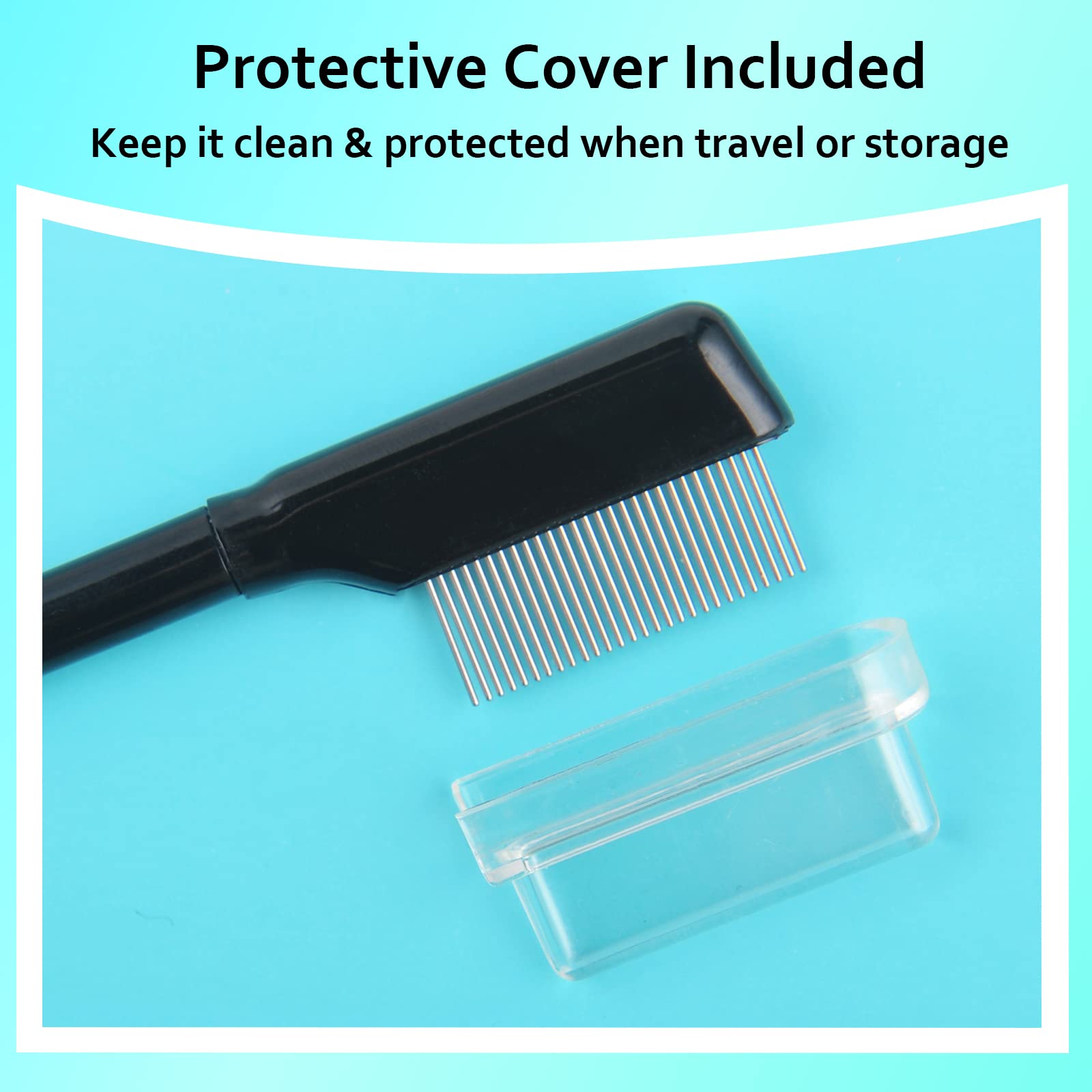Professional Metal Eyelash Comb & Mascara Brush Set - 2PC Lash Separator & Curler Tools for Perfect Eyelash Extension & Makeup Application | Ideal for Salon, Home Use & Travel Beauty Kit