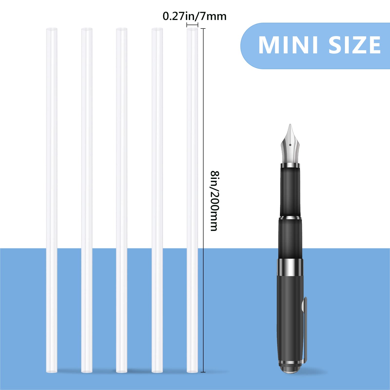 24PCS Clear Mini Hot Glue Sticks 0.27