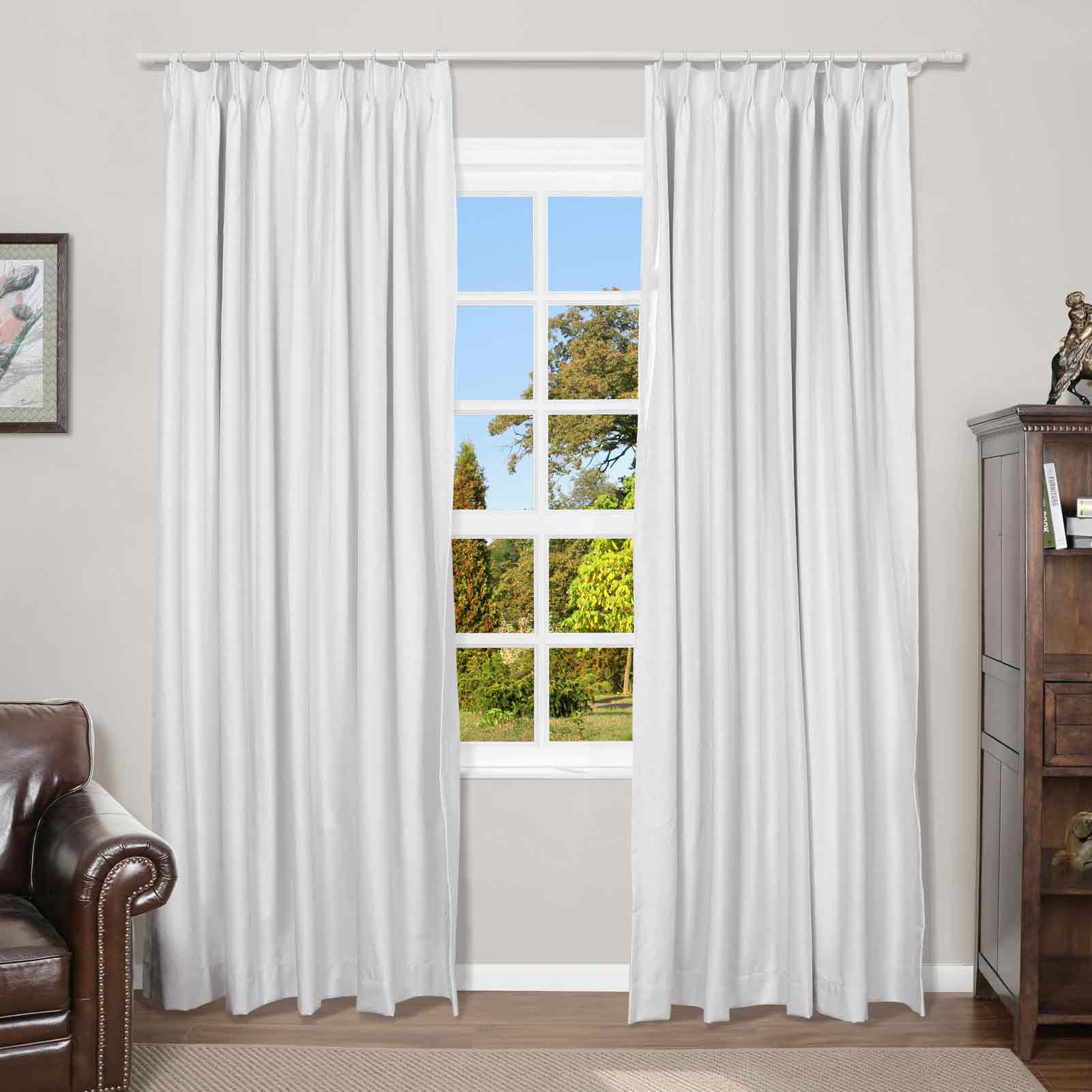 Mayra Faux Linen Blackout Curtains - Thermal Insulated Pleated Drapes for Living Room & Bedroom, Noise Reducing Window Treatments for Home Decor