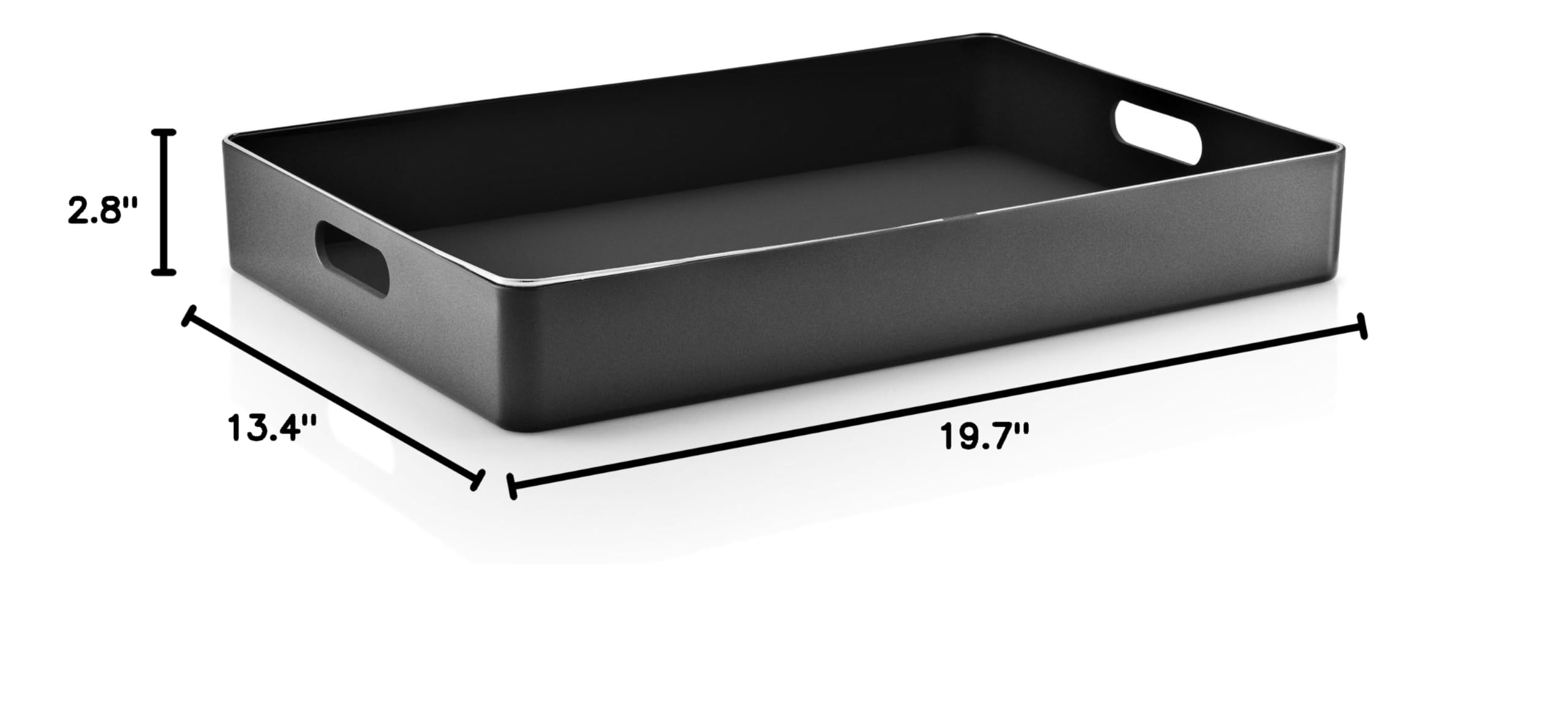 Eva Solo Deep Serving Tray with Handles - Black Ceramic Appetizer Platter for Entertaining, Dining & Kitchen Serving | Perfect for Parties, Buffets & Home Decor