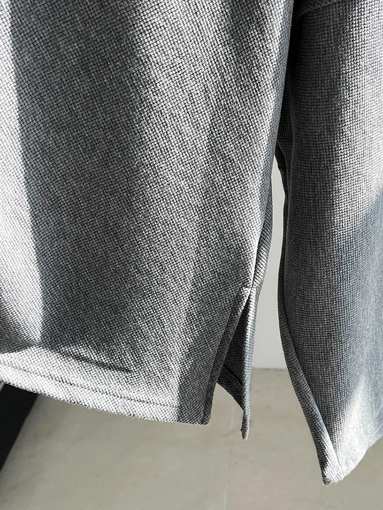 Black Pleated Sweatshirt for Women - Oversized Drop Shoulder Long Sleeve Pullover with Asymmetrical Collar | Trendy 2025 Fall Fashion | Perfect for Casual Outings, Layering & Streetwear Style