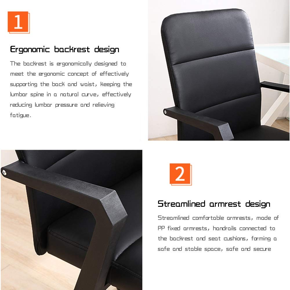 Ergonomic High Back PU Leather Swivel Office Chair - Adjustable Height Gaming Desk Chair with 330 lbs Weight Capacity for Home Office, Study & Conference Room (Black) - Perfect for Long Hours of Work, Gaming & Online Meetings