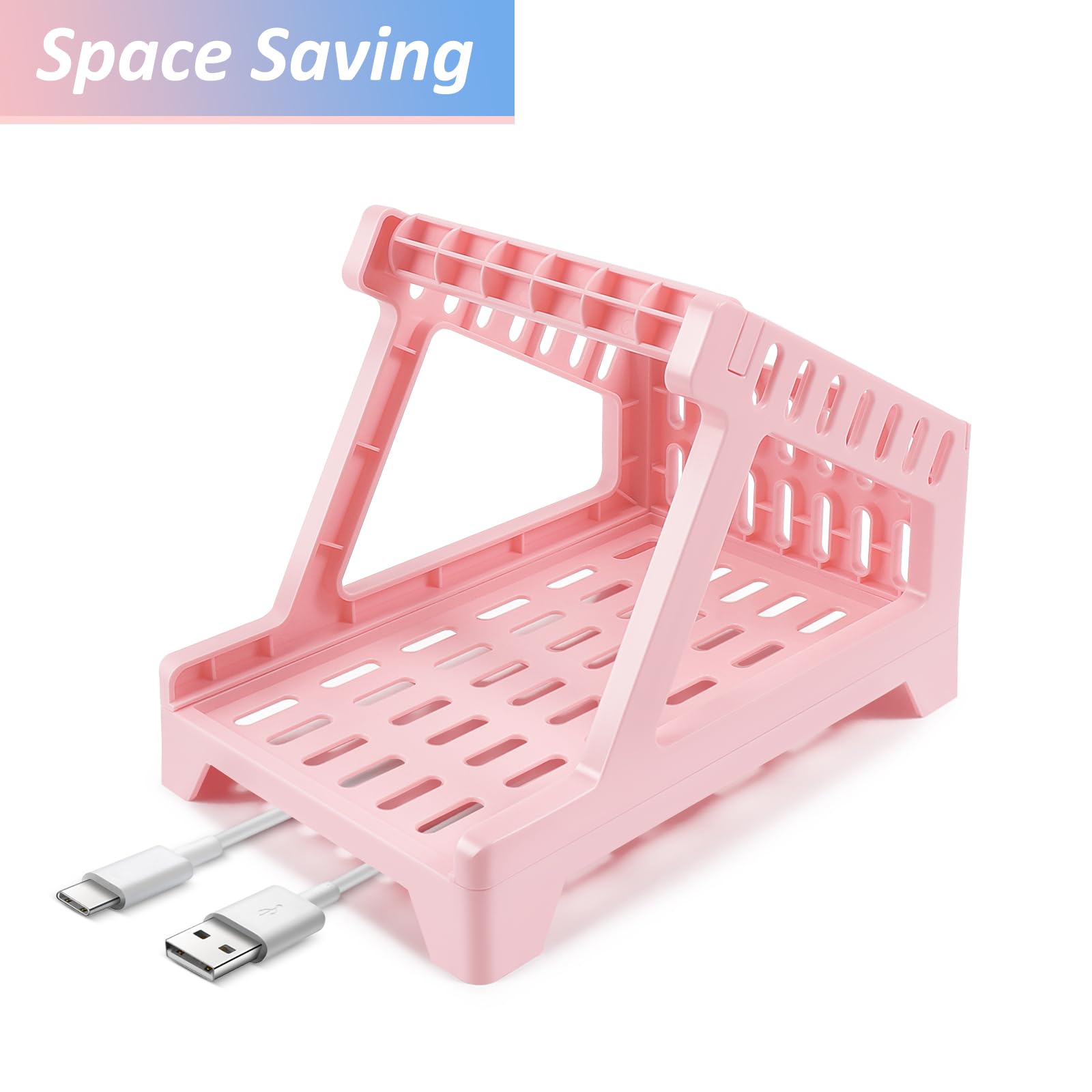 Thermal Label Holder for Shipping Labels - Desktop Stand for Rolls & Fanfold Labels - Durable Printer Accessory for Home & Office Use (Pink, Small) - Perfect for E-commerce, Warehouse & Small Business Shipping