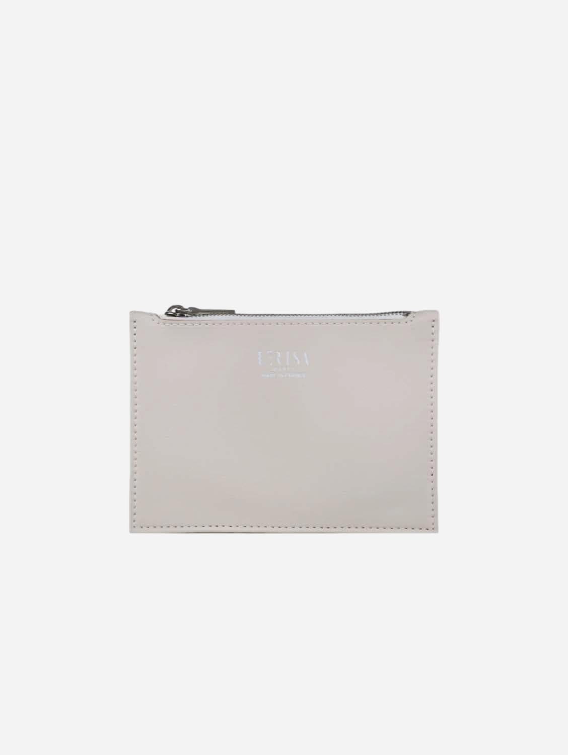 Ora Mini Vegan Grape Leather Zip Pouch for Women - Cream | Eco-Friendly Faux Leather Wallet | Perfect for Travel, Makeup, and Daily Essentials