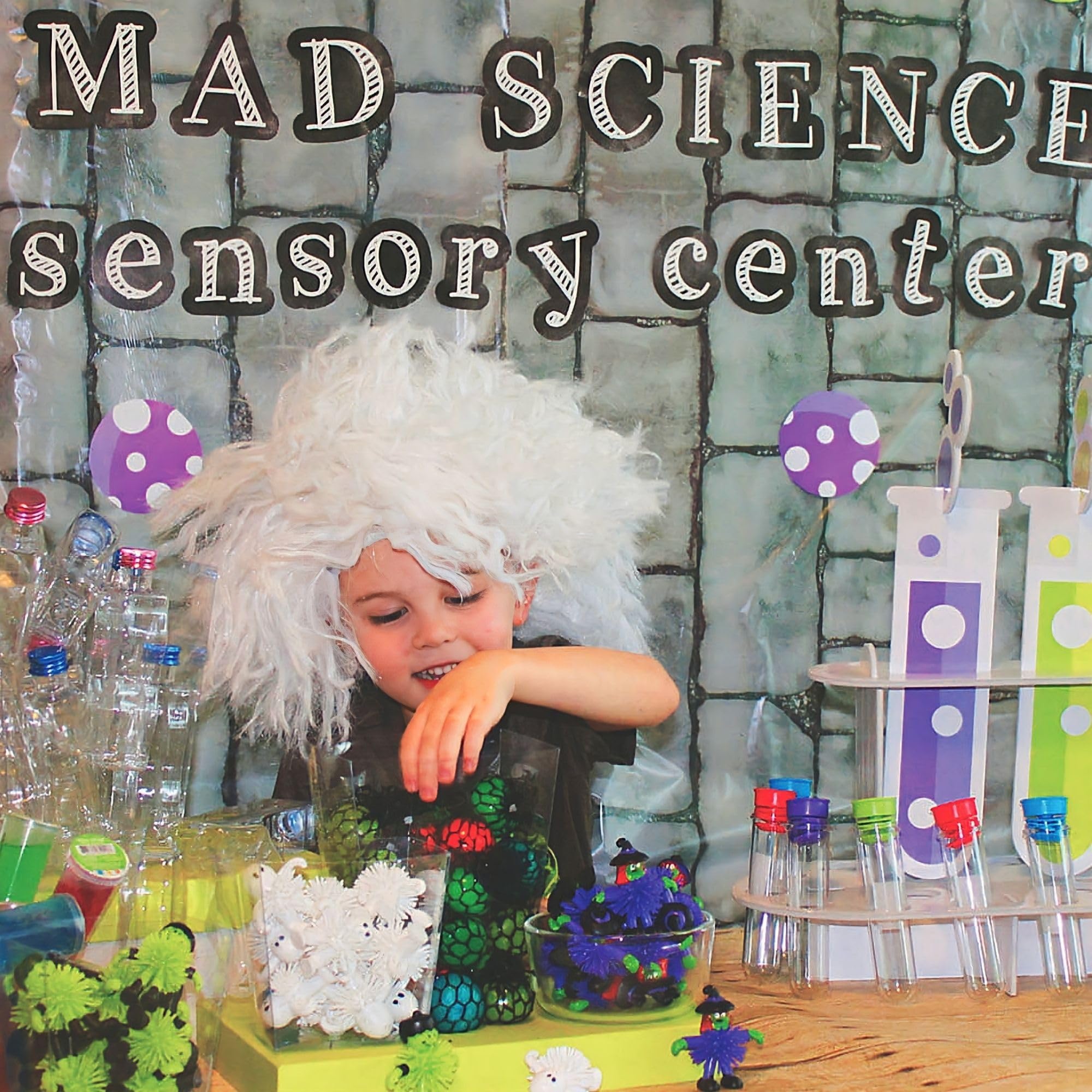 Mad Scientist Wall Backdrop for Halloween Party & VBS Decor