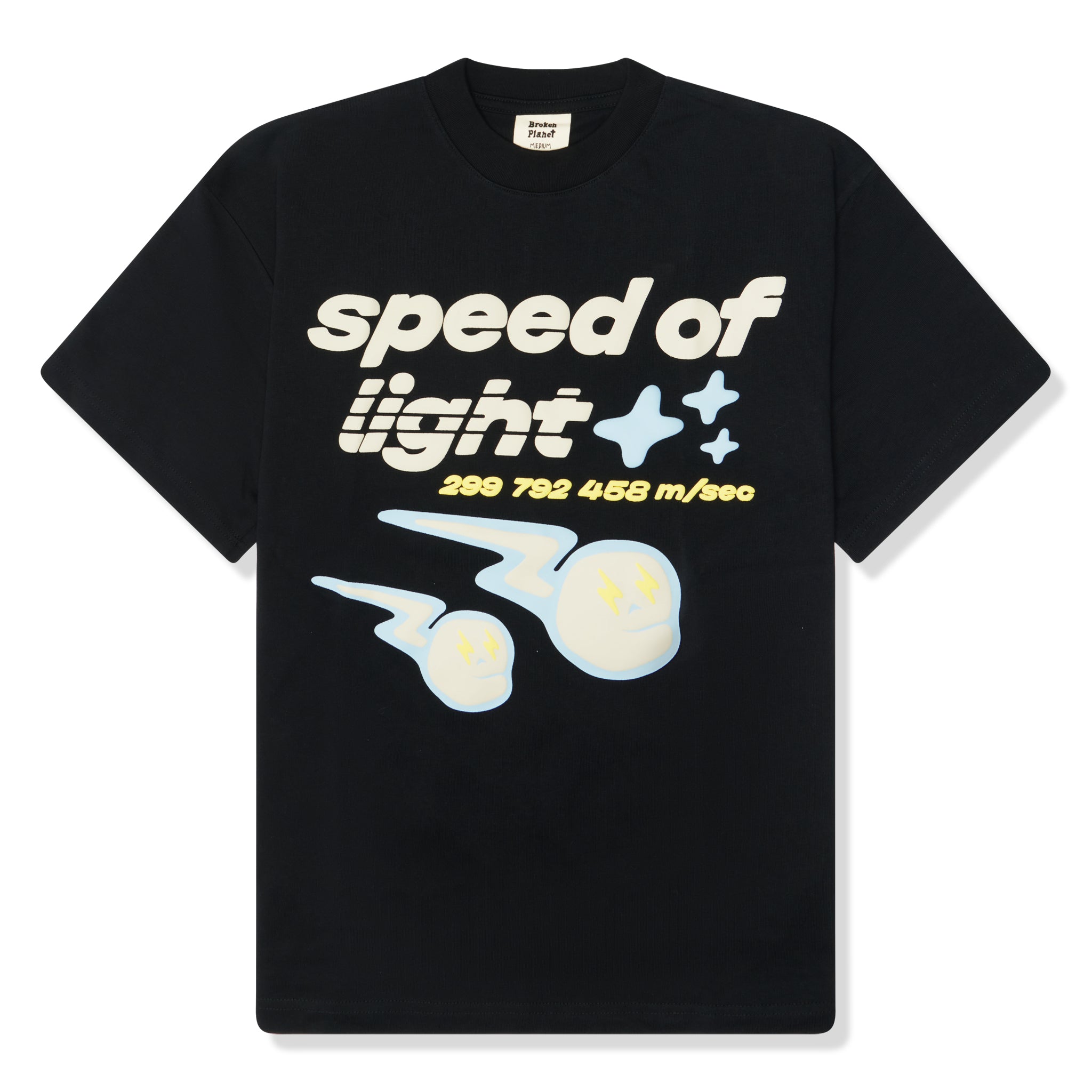 Broken Planet Speed of Light Midnight Black Graphic T-Shirt for Men - Trendy Streetwear & Casual Outfit for Everyday Wear