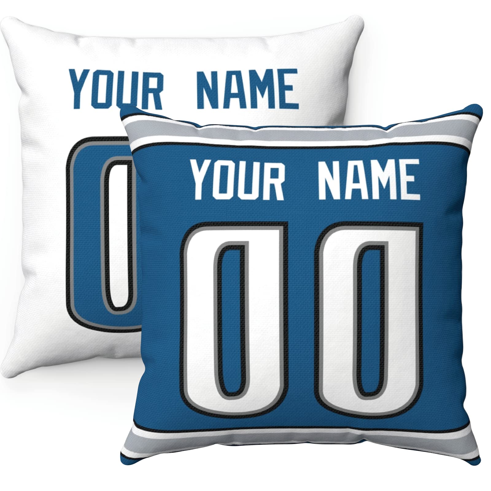 ANTKING Custom Detroit Throw Pillow - Personalized with Any Name & Number for Men, Women, Boys - Perfect Gift for Sports Fans, Home Decor & Bedroom Accent