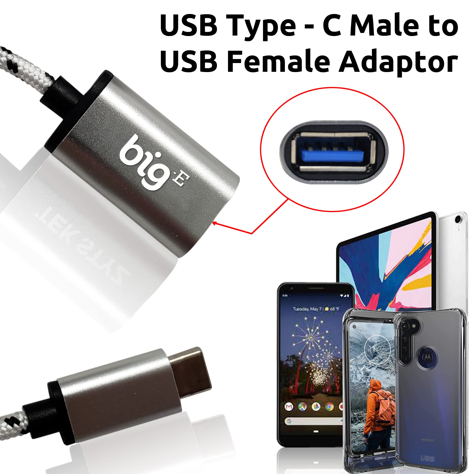 5Gbps USB-C to USB 3.0 Adapter [2 Pack] - High Speed USB C Male to USB A Female Converter for MacBook Pro/Air, Dell XPS, HP, Moto G Fast - Thunderbolt 3/4 & OTG Support - Silver (Perfect for Data Transfer & Charging On-The-Go)