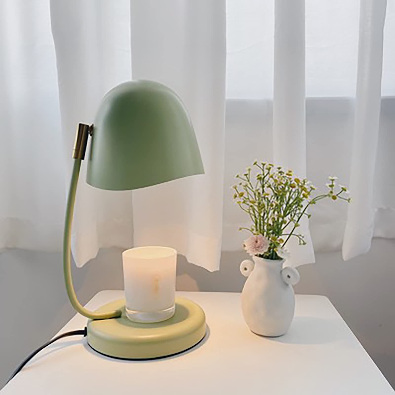 Adjustable Height Retro Candle Warmer Lamp with Timer - Dimmable Fragrance Melter for Large Jars & Pillar Candles - Perfect for Home Aromatherapy, Relaxation & Romantic Ambiance