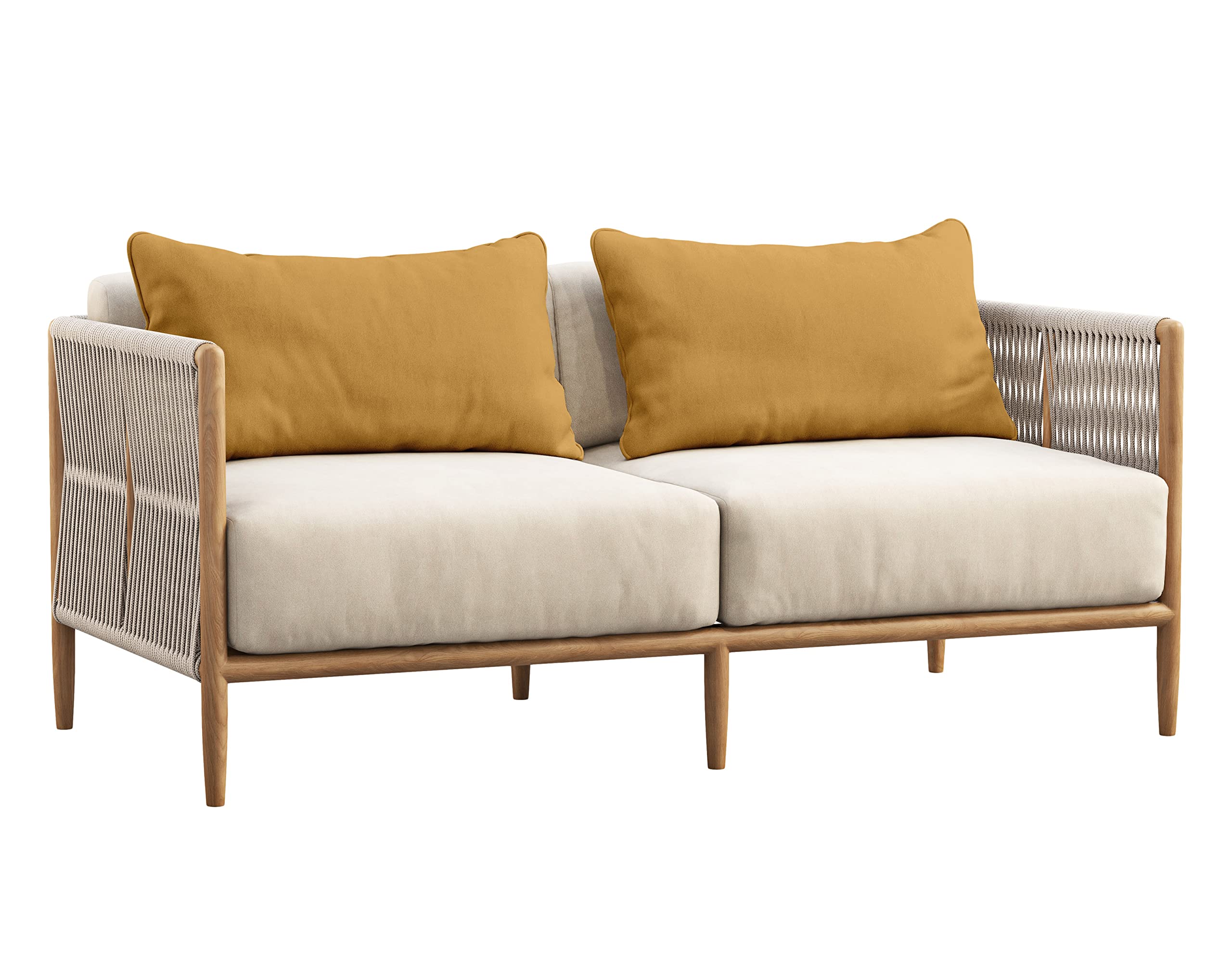 Waterproof Polyester Lumbar Pillow Covers 12x24 Inches, Set of 2 - All-Weather Indoor/Outdoor Cushion Cases for Sofa, Patio Furniture & Deck Chairs - Beige Decorative Pillow Protectors