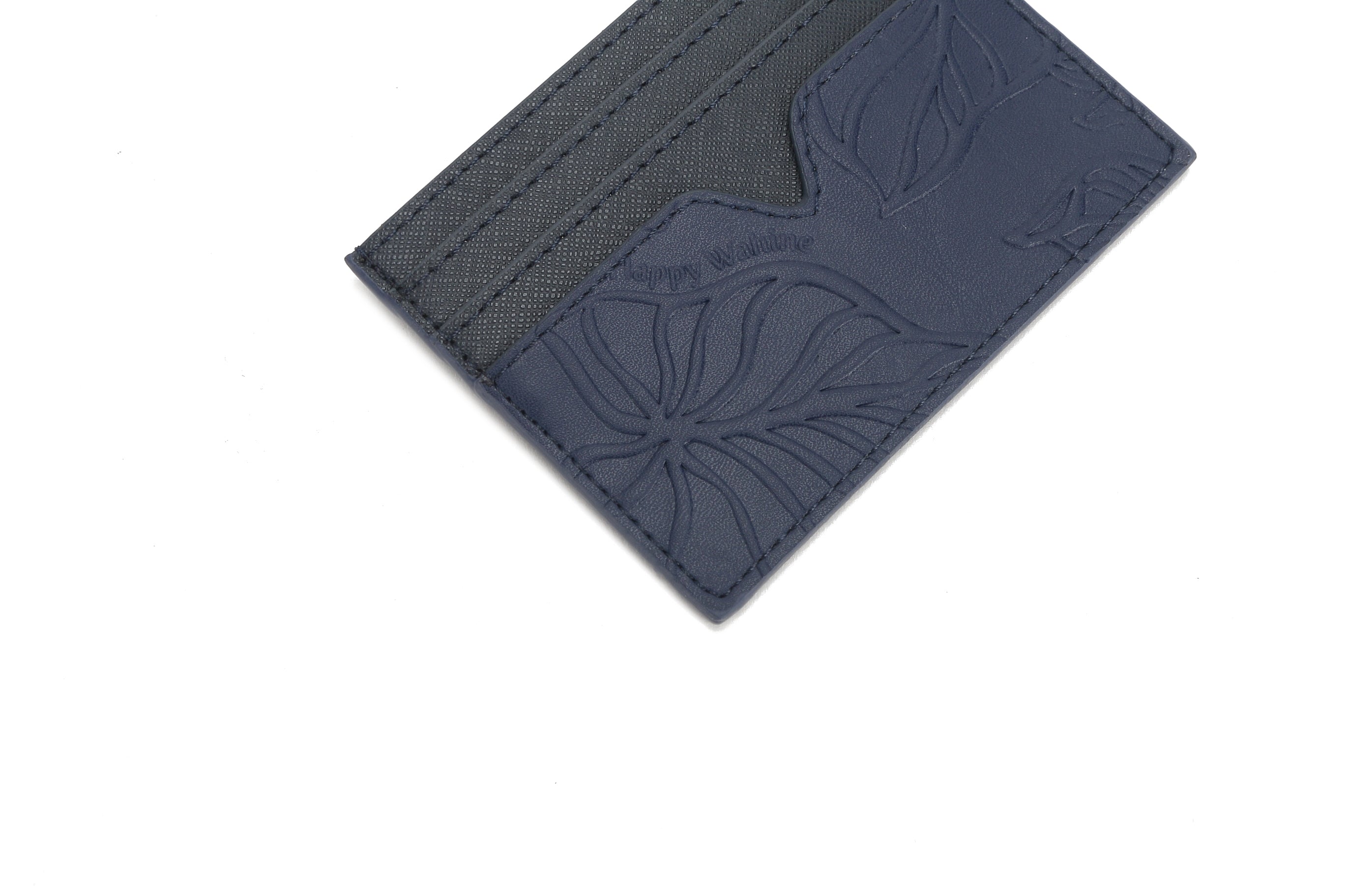 Meilany Kalo Navy Embossed Leather Card Holder - Slim RFID Blocking Wallet for Men & Women - Perfect for Travel, Business & Everyday Use