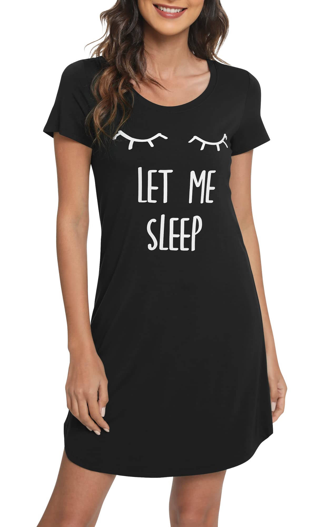 Soft Bamboo Viscose Nightgowns for Women - Comfortable Plus Size Sleep Shirts & Short Sleeve Pajamas (Sizes S-4X) - Perfect for Relaxing at Home, Lounging & Overnight Stays