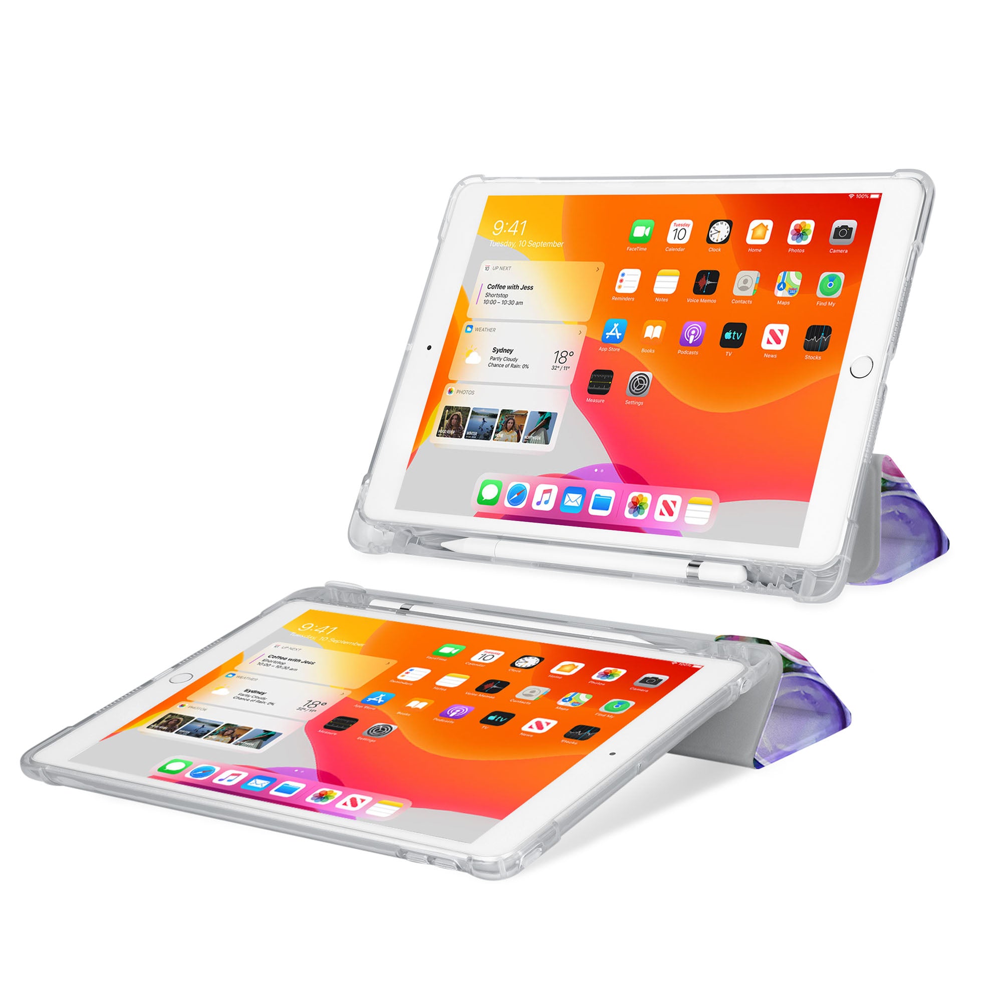 iPad See-Through Clear Case - Slim Protective Cover for iPad Air/Pro/Mini - Perfect for Work, School & Travel