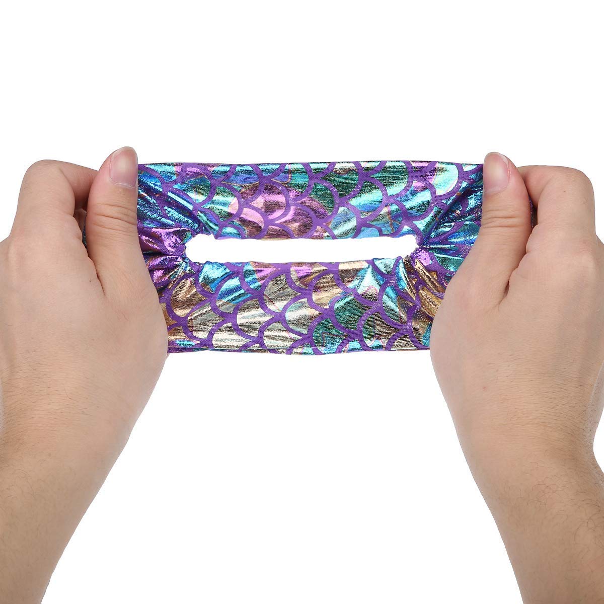 18 PCS Shiny Metallic Hair Scrunchies - Mermaid Scales Hair Ties, Elastic Ponytail Holders for Women & Girls (Perfect for Parties, Weddings, Gifts & Everyday Use)