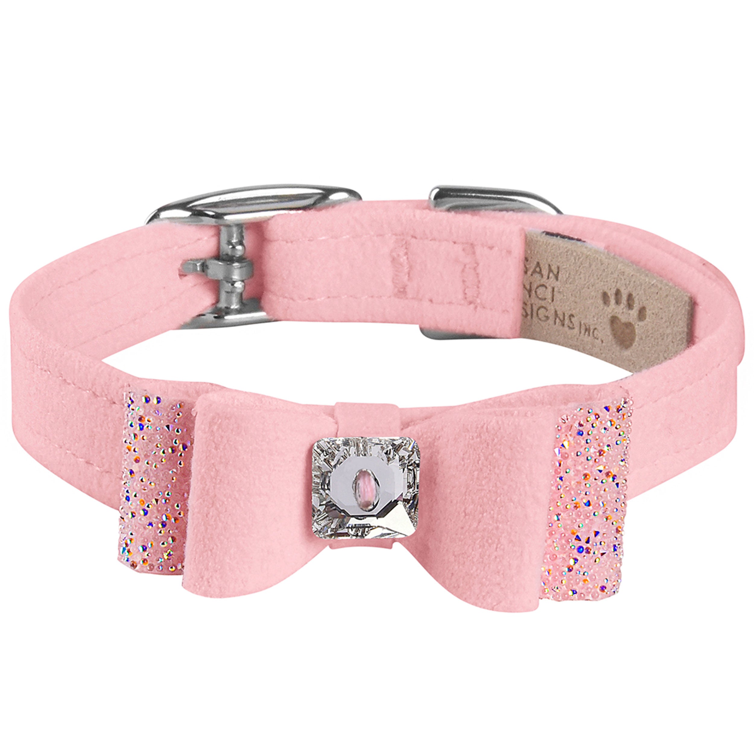 Aurora Borealis Crystal Stellar Big Bow Dog Collar - Elegant & Sparkling Pet Accessory for Small to Medium Dogs - Perfect for Parties, Weddings & Special Occasions
