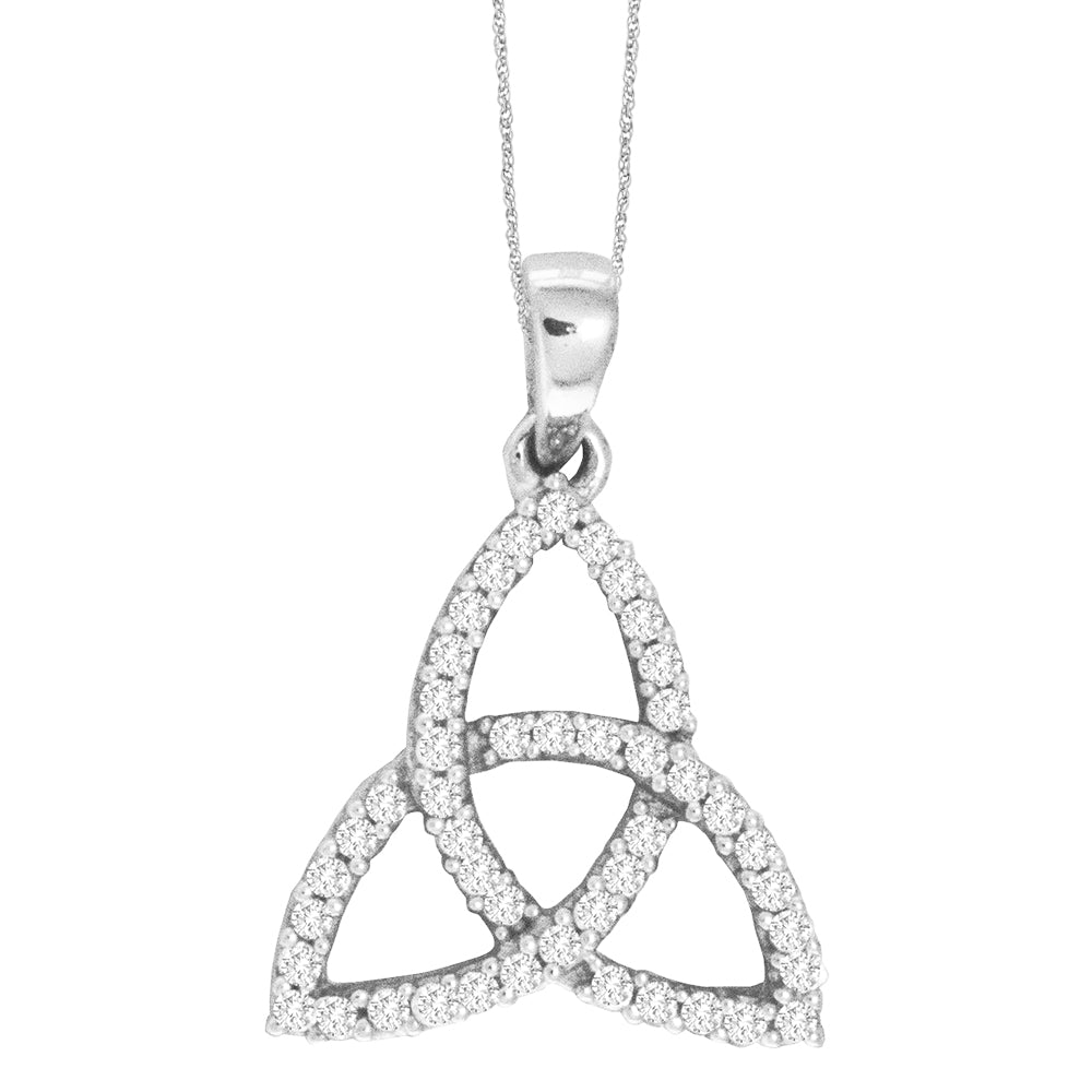10K White Gold 0.1ctw Triple Marquise Diamond Pendant Necklace - Elegant Jewelry Gift for Women, Perfect for Anniversary, Birthday & Special Occasions
