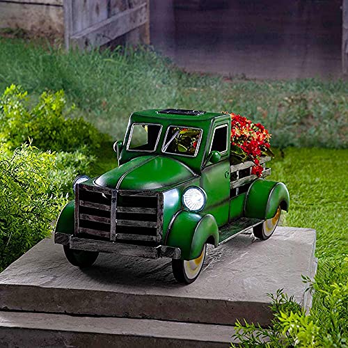Small Artificial Car-Shaped Resin Flower Pot with Drainage Hole - Cute Mini Garden Planter for Succulents, Herbs & Small Plants - Perfect for Home, Office & Desktop Decor (Gift Idea for Plant Lovers)