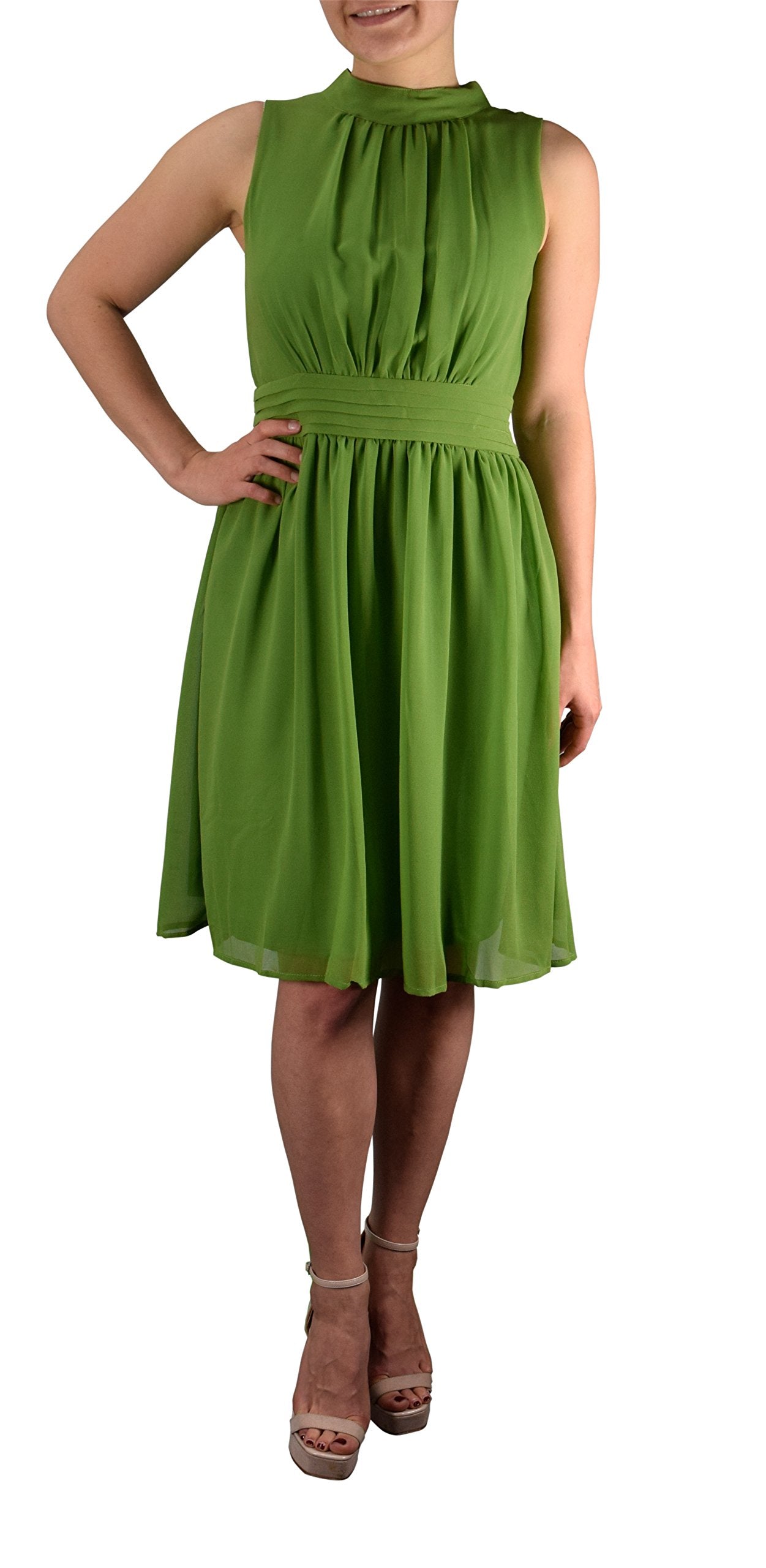 Women's Sleeveless Chiffon Dress - Classic Fit & Flare Summer Casual Dress for Women | Perfect for Beach, Party & Office Wear