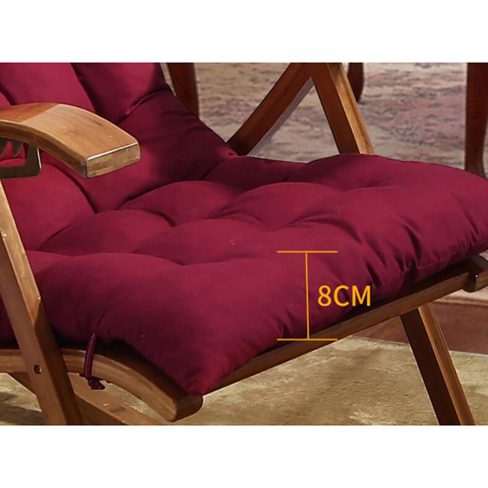 Thickened Extra Long Rocking Chair Cushions - 48x125cm(19x49inch) Red Wine Wicker Lounge Chair Pads with Durable Fabric - Perfect for Patio Furniture, Garden Benches & Indoor Rocking Chairs