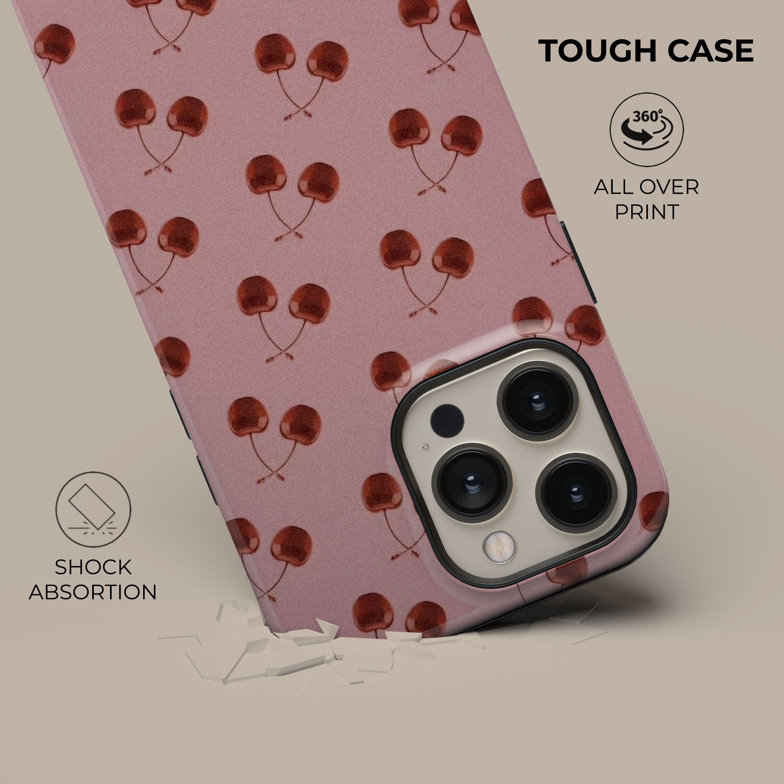Cherry Bliss Phone Case - Trendy & Protective iPhone Cover for Women & Men - Durable Shockproof Slim Design - Perfect for Everyday Use, Travel & Outdoor Activities